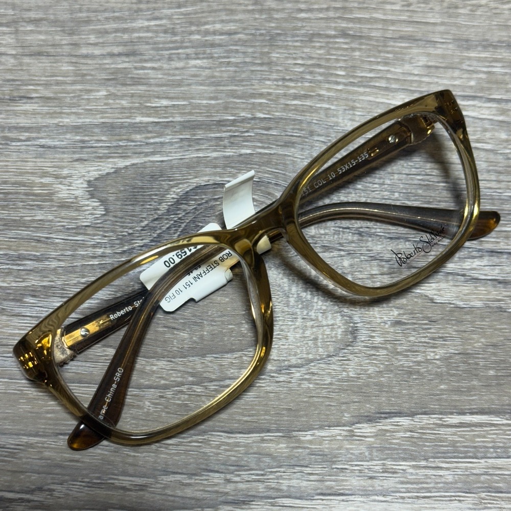 Roberto Steffani RS151 Eyeglass Frames Brown Transparent Square 53-15-135 Unisex
